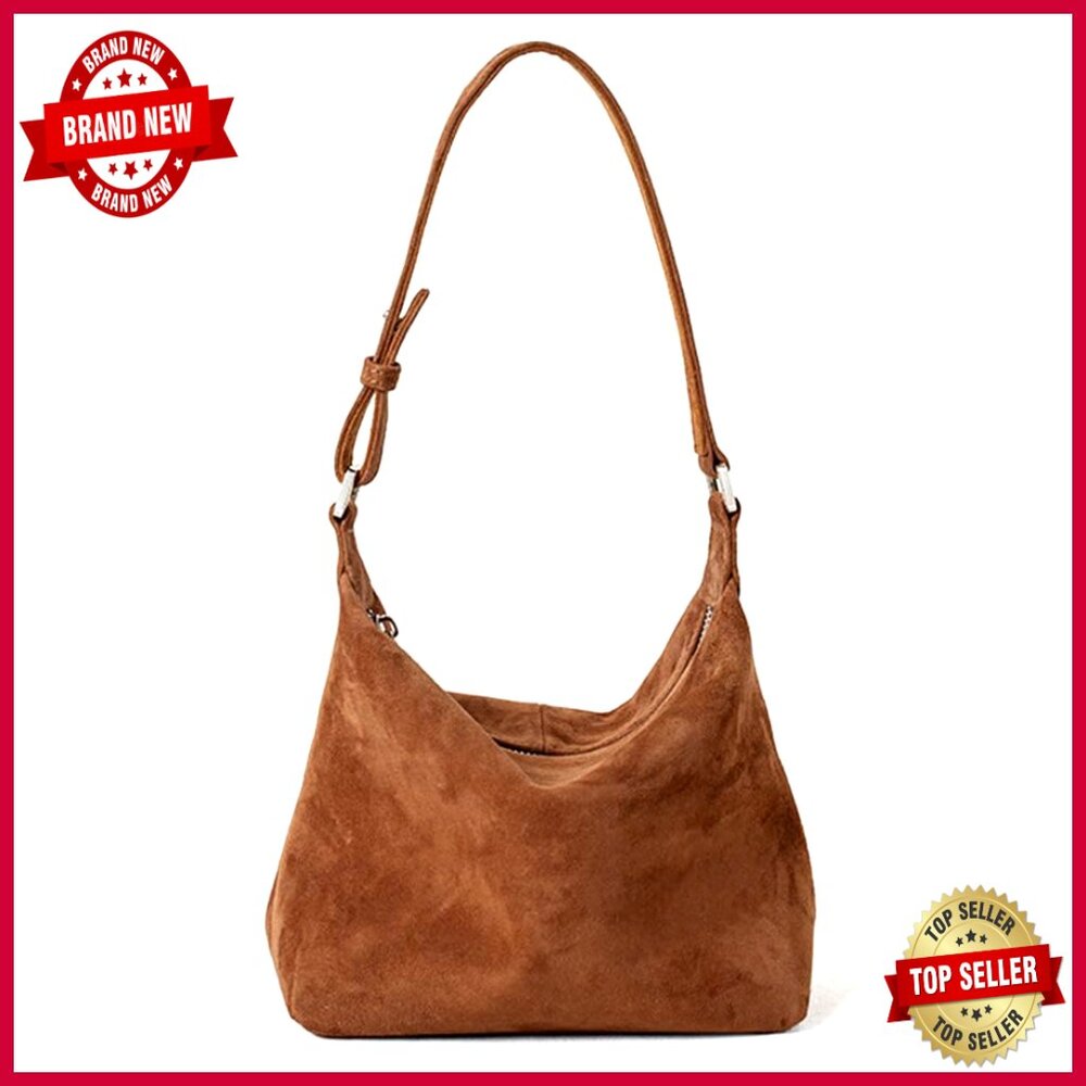 Premium Suede Leather Crossbody Shoulder Bag Adjustable Strap Hobo